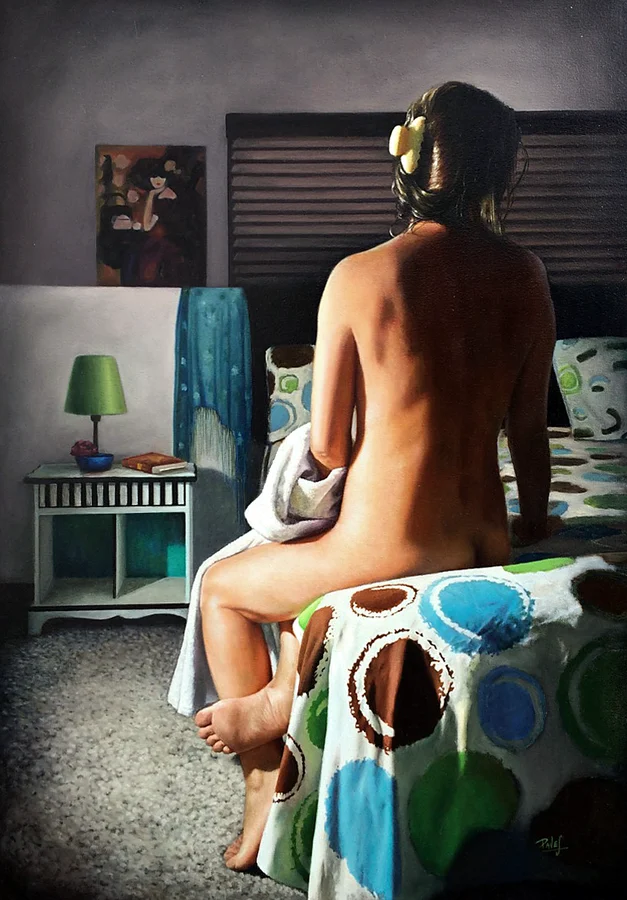 Bañista N.º 5. Óleo sobre lienzo · 100 × 70 cm · 2017