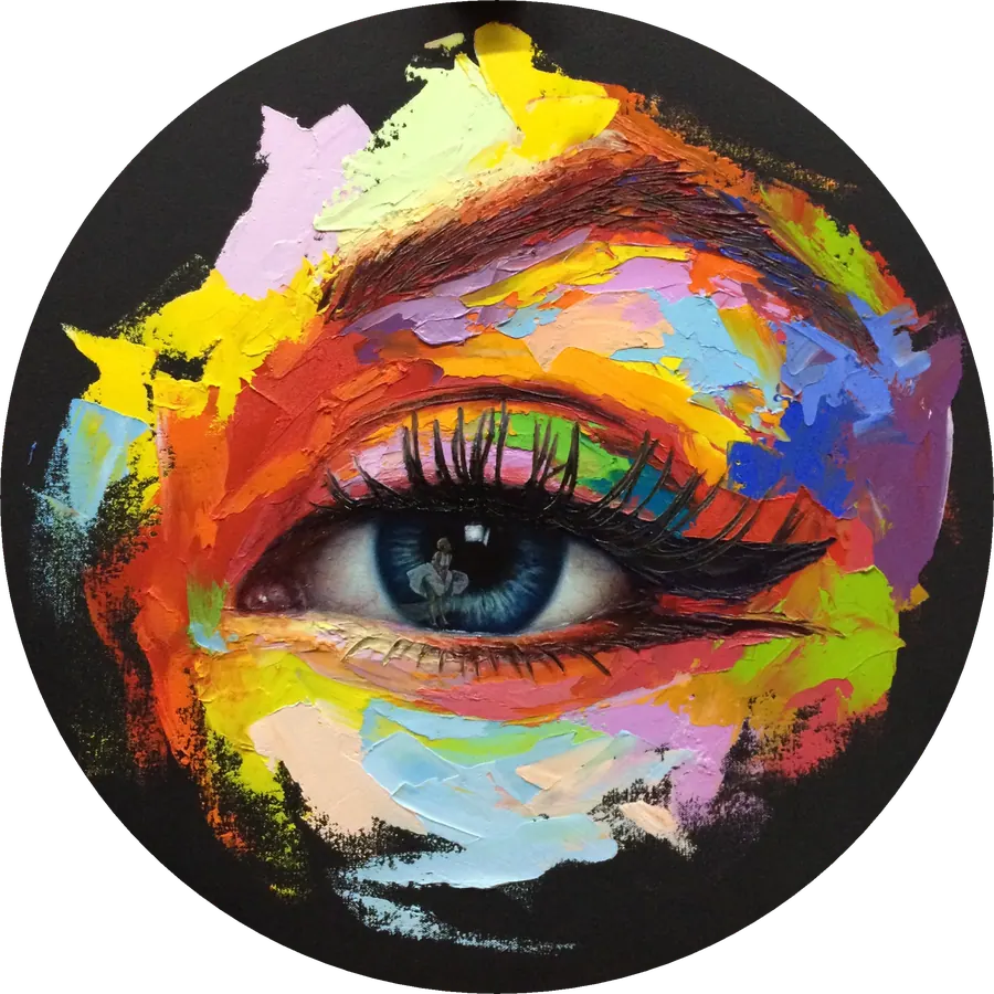 Mirada de Marilyn. Óleo sobre lienzo · Tondo de 50 cm · 2018